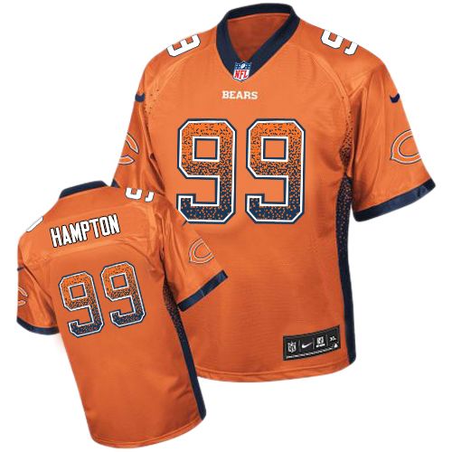 Men's Limited Dan Hampton Nike Jersey Orange - #99 Drift Fashion NFL Chicago Bears